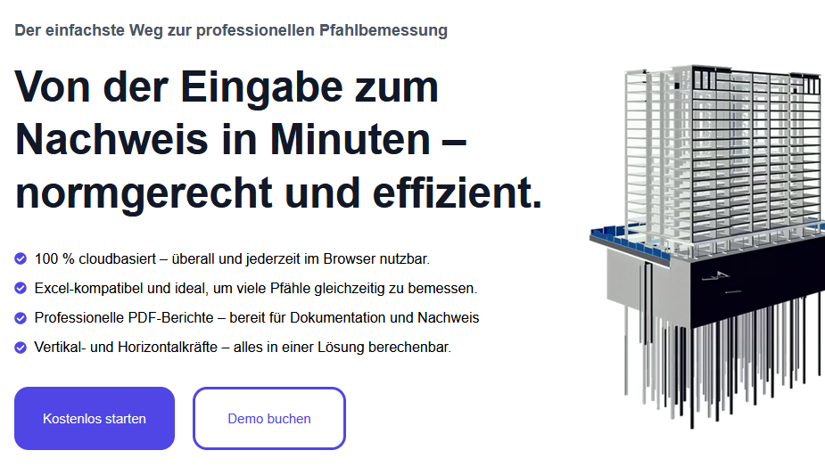 pfahlstatik.de – Online Pfahlbemessung